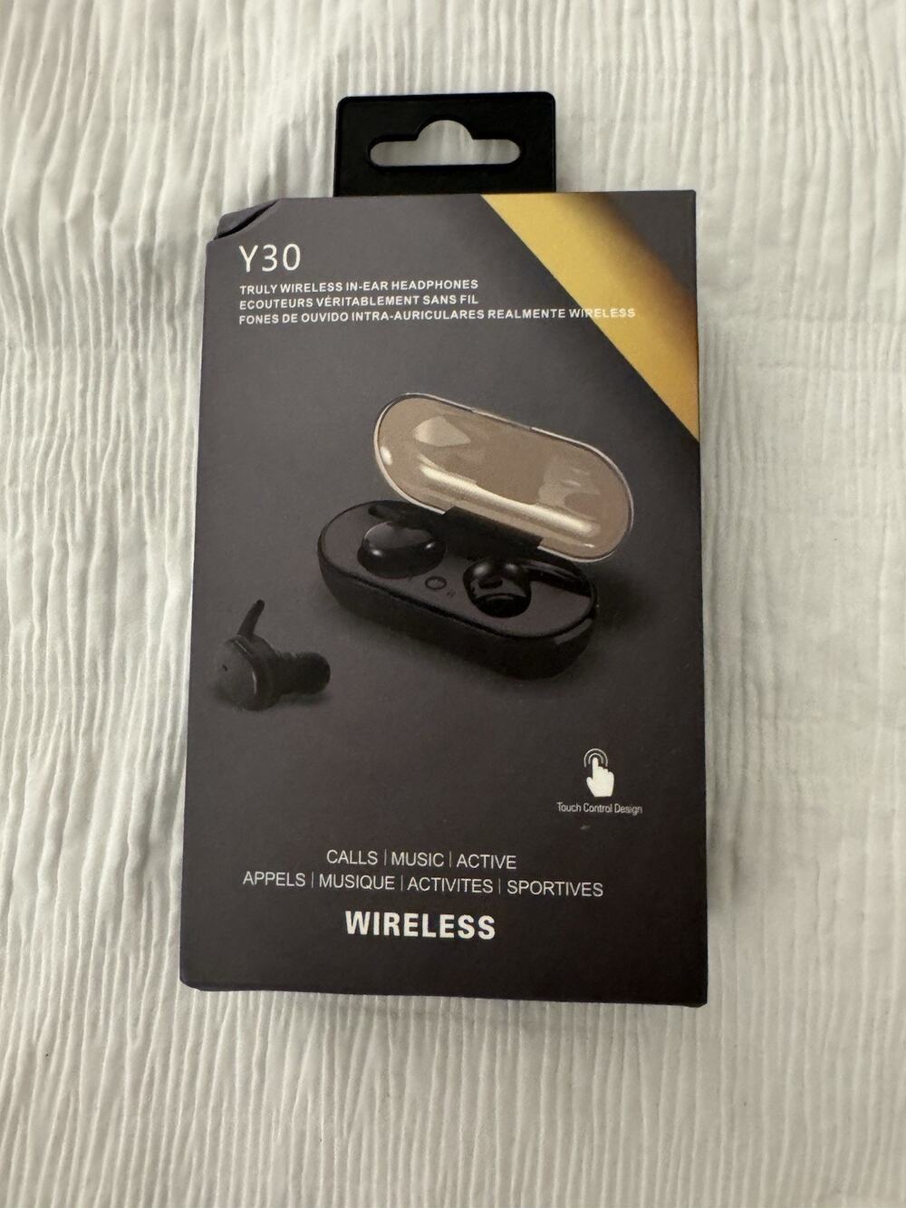 Y30 Model Wireless In-Ear Headphones Black Bluetooth
